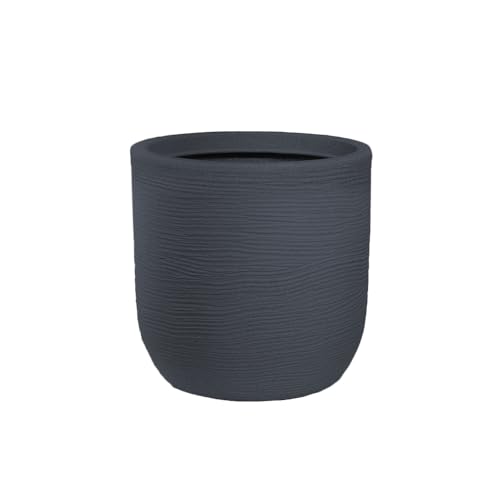 DIVINA GARDEN Vaso in resina da esterno interno per piante cilindro di design d.35x34h Raffaello Grigio