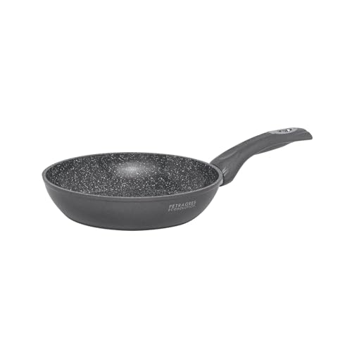 Aeternum, Petragres Ecosolution, Batteria 8 pezzi, 2 Padelle 20-24 cm, 2 Casseruole 16-20 cm, 1 Tegame 28 cm, 3 Coperchi 16-20-28 cm, Full Induction, Adatto all'Induzione, Riv. PFAS FREE, Grigio scuro