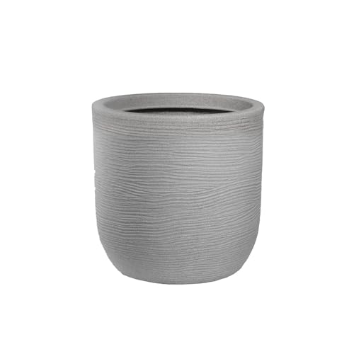 DIVINA GARDEN Vaso in Resina da Esterno Interno per Piante Cilindro di Design d.35x34h Raffaello Beige