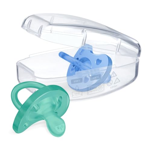 PhysioForma Ciuccio in Silicone 6 - 16 Mesi, Set di Gommotti Morbidi e Delicati, Supportano la Respirazione Fisiologica e Favoriscono il Corretto Sviluppo della Bocca, Azzurro