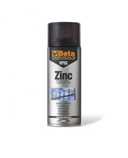 BETA 9752 Chemicals 6 Bombolette Vernice Spray Zinco Chiaro, 400ml | Elevato Potere Coprente, Zicatura per Ferro Zinc 98%