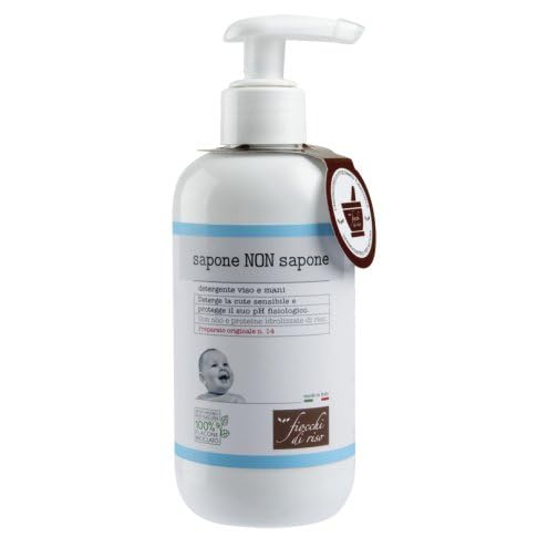Fiocchi di Riso, Bipacco Sapone NON Sapone | 2 Flaconi da 240ml di Detergente Viso e Mani Pelli Sensibili, Adatto ai Bambini