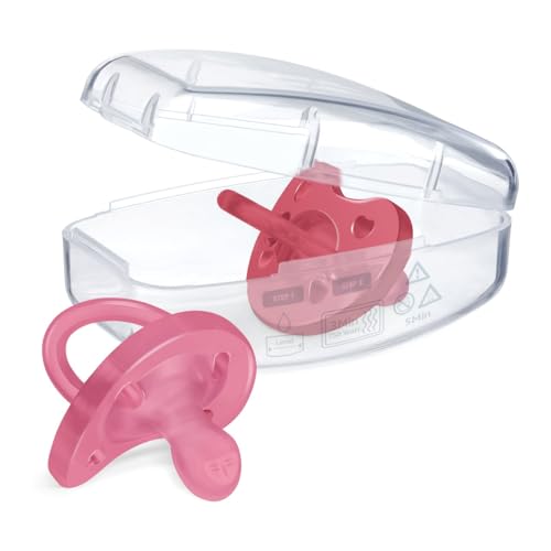 PhysioForma Ciuccio in Silicone 16 - 36 Mesi, Set di Gommotti Morbidi e Delicati, Supportano la Respirazione Fisiologica e Favoriscono il Corretto Sviluppo della Bocca, Rosa