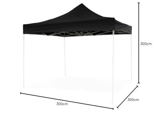 DIVINA GARDEN Telo Tetto Nero 3X3 Impermeabile per Ricambio Gazebo richiudibile EG49483