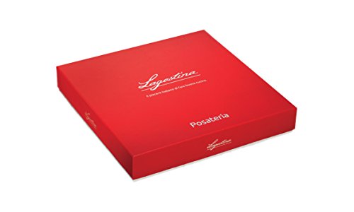 Lagostina Ambra, Set Posate per 6 Persone con 6 Forchette Tavola, 6 Coltelli Bistecca, 6 Cucchiai Tavola, 6 Cucchiaini Caffè, Set Posate in Acciaio Inox 18/10 con Finitura Lucida a Specchio