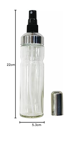 Fackelmann Oliera Trasparente a Spruzzo, Acciaio Inox, Argento, 200 ml