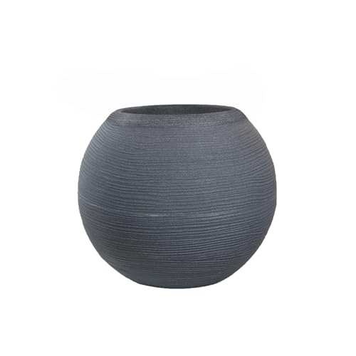 DIVINA GARDEN Vaso in resina da esterno interno per piante tondo a sfera di design d.40x33h Botticelli Grigio