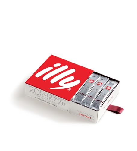 ILLY 200 Caffè Solubile Istantaneo 10 Scatole da 20 Stick di Caffe 100% Arabica, Tostato INTENSO 25716ME