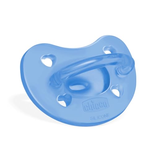 PhysioForma Ciuccio in Silicone 6 - 16 Mesi, Set di Gommotti Morbidi e Delicati, Supportano la Respirazione Fisiologica e Favoriscono il Corretto Sviluppo della Bocca, Azzurro