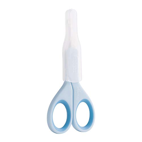 Chicco Forbicine Unghie per Neonati e Bambini, Forbicine in Acciaio Inox con Lame Ricurve e Punte Arrotondate, Cappuccio Protettivo, Impugnatura in Gomma Antiscivolo - Accessori Neonato 0+ Mesi