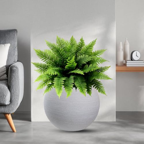 DIVINA GARDEN Vaso in Resina da Esterno Interno per Piante Tondo a Sfera di Design d.40x33h Botticelli Beige