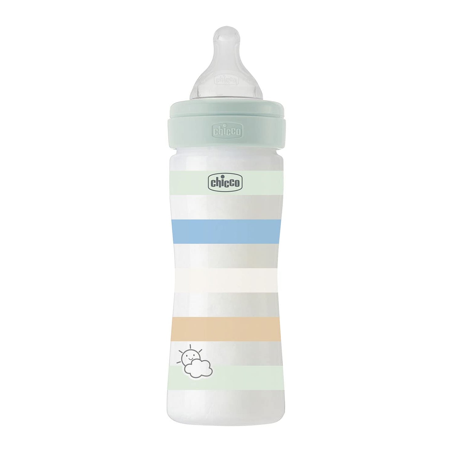 Biberon bien-être débit moyen, avec tétine Physio en silicone souple et finition Soft Sense, anti-coliques, réduit les régurgitations et l'irritabilité, biberon en plastique de 250 ml, à partir de 2 mois, bébé