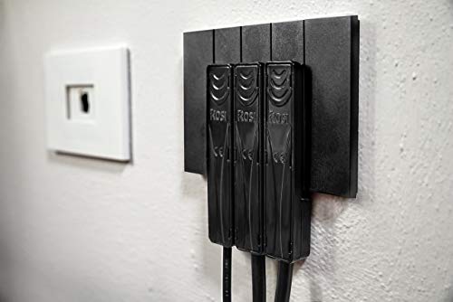 ROSI Prolunga 0.5Mt FLAT 10A Nera, Spina Ultrapiatta con 50cm di Prolunga e presa piccola da 10Ah