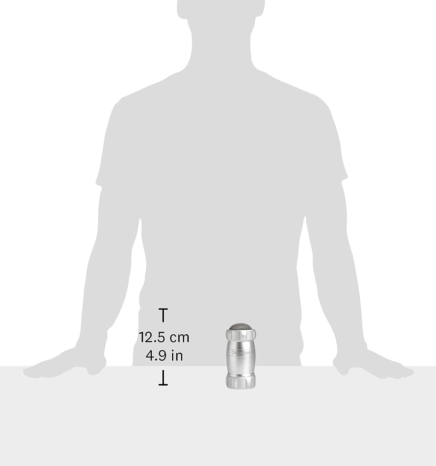 Marcato Spargi Zucchero a Velo, Settaccio da Cucina, Spargicacao in Polvere, anche per Farina e Spezie, in Alluminio, Made in Italy. Modello: Dispenser, Argento