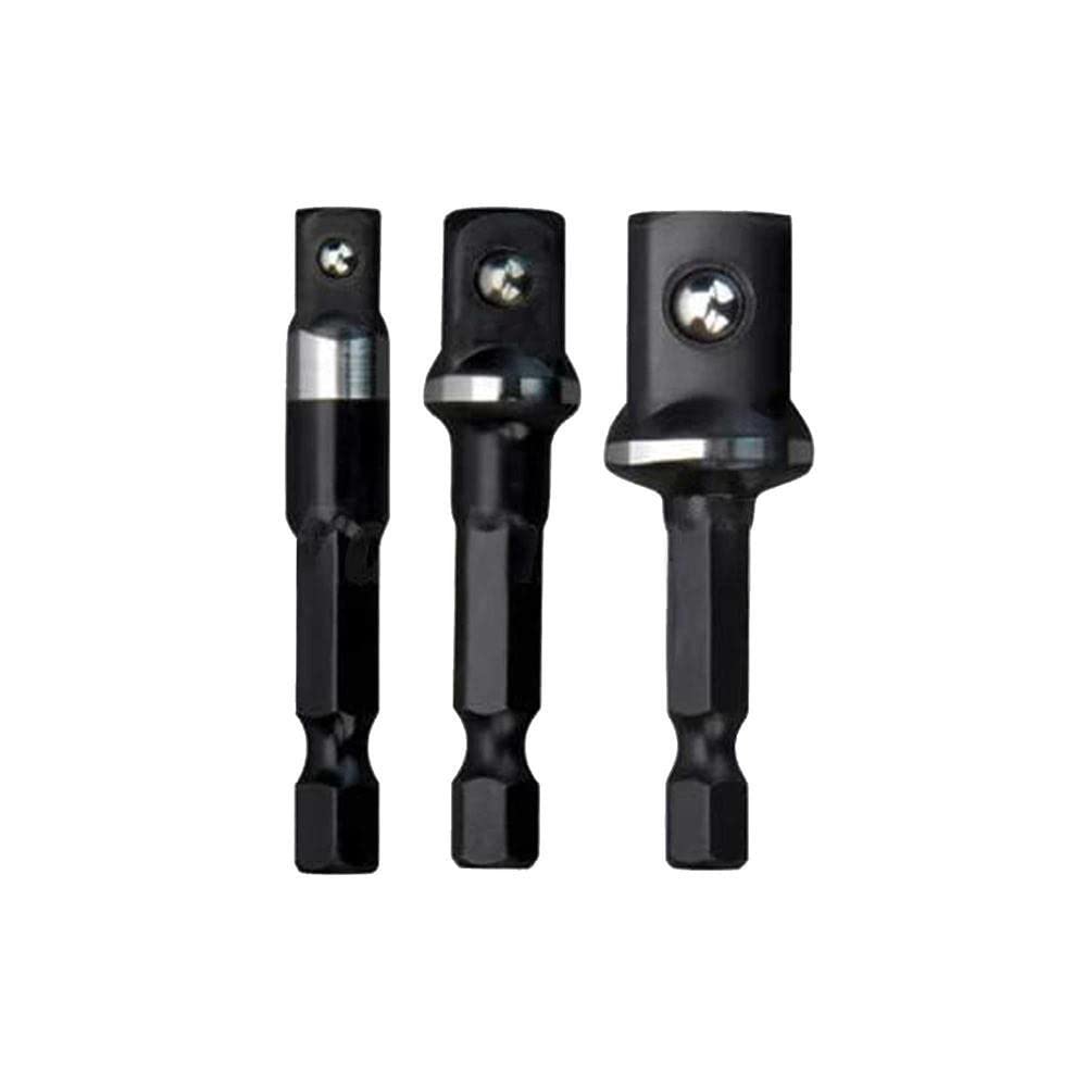 Milwaukee Adattatore per chiave a bussola in set da 3 pezzi (1/4" + 3/8" + 1/2") Adattatori Attacco Hex