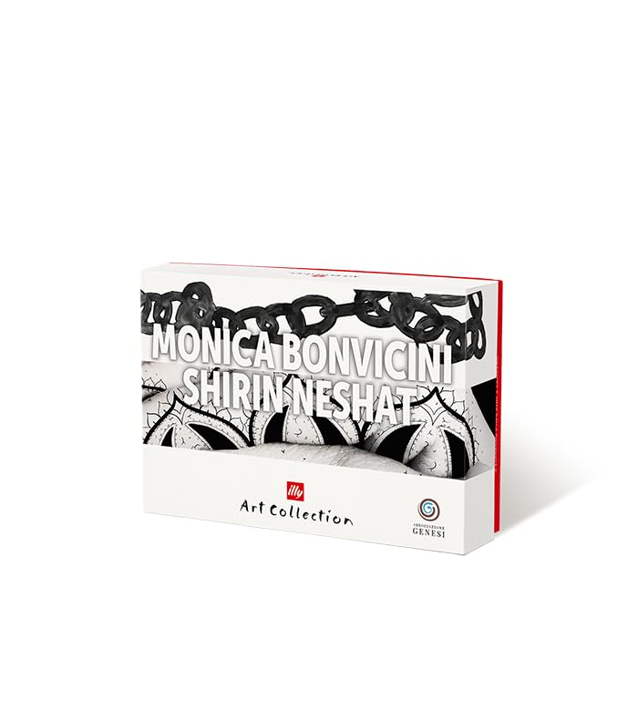 illy 25154 Art Collection, Collezione Genesi 2 Tazzine da Espresso Numerate e Firmate Monica Bonvicini e Shirin Neshat Tazze da Caffè con Piattino