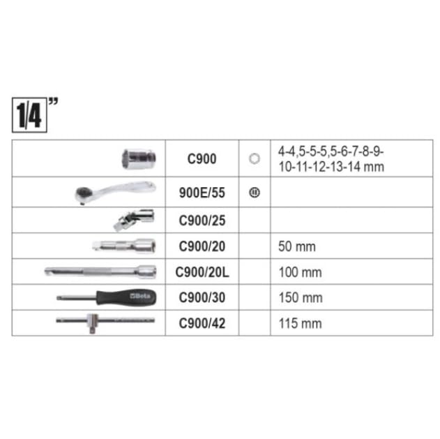 Beta - 2047E/C108-21 Valigia con Assortimento Composta da 108 Utensili per Manutenzione Generale, in Plastica, Dimensione 555 x 370 x 92 mm, Nero/Arancio