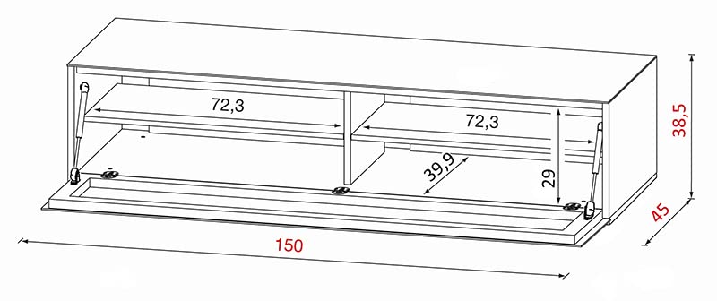 MUNARI GE 152 BI Mobile porta TV fino a 65” - 5 RUOTE - Active Door