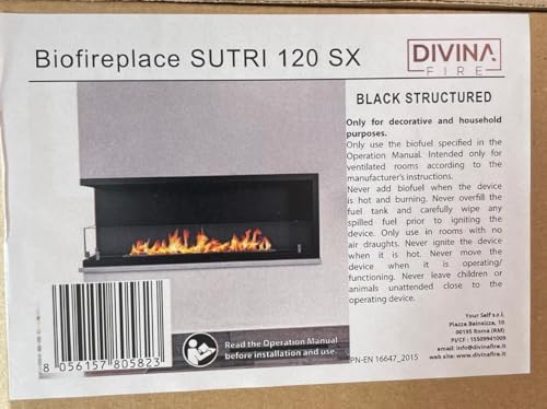 Divina Fire Camino a bioetanolo da Incasso ad Angolo biocamino angolare 120x45 SUTRI 120 SX