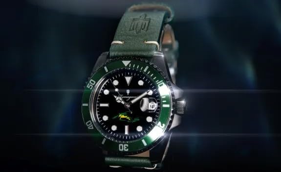 Generico FU101 Orologio da Polso Fumagazzi - El K aimano Negro, ø 40 mm, Cinturino in Vera Pella, Movimento Meccanico Automatico, Water Resistant 10 atm