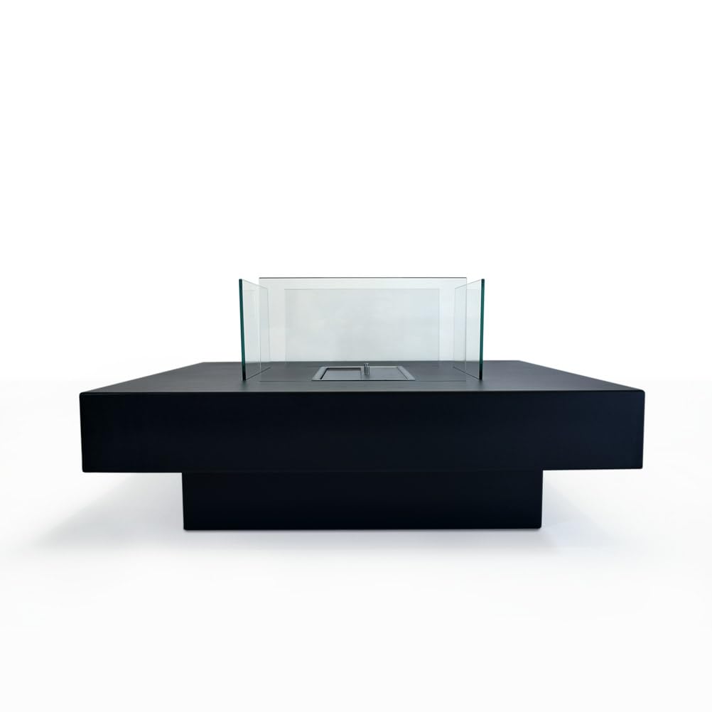 Divina Fire Camino a bioetanolo da Terra per Interno Esterno Panarea Nero 70x70x35