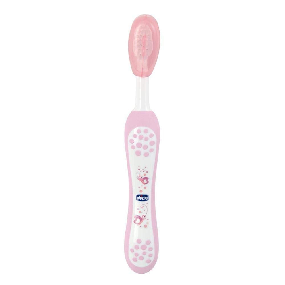 Chicco Set Dentale per Bambini, L'Astuccio Contiene Un Dentifricio 12 Mesi + e Uno Spazzolino, Oral Care, Rosa, 6 Mesi+