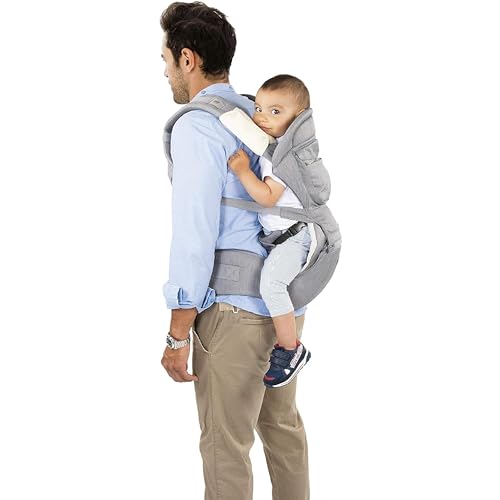 Chicco Hip Seat Carrier Marsupio Neonati Ergonomico da 0 Mesi a 15 kg, Porta Bebè 3in1 Multifunzione con Base Rigida Staccabile, Spallacci Imbottiti e Cappuccio Protettivo, 8 Posizioni - Beige