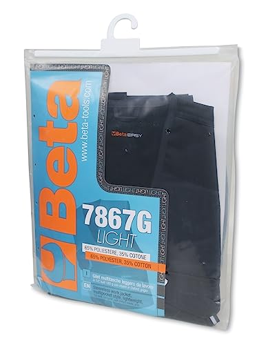 BETA 7867G M Gilet leggero da Lavoro in T/C twill, 65% Poliestere e 35% Cotone, con Tasche al Petto, Taschino Porta Penna, Inserto Porta Badge, Tasconi in Vita e Inserti Antiabrasione, Grigio
