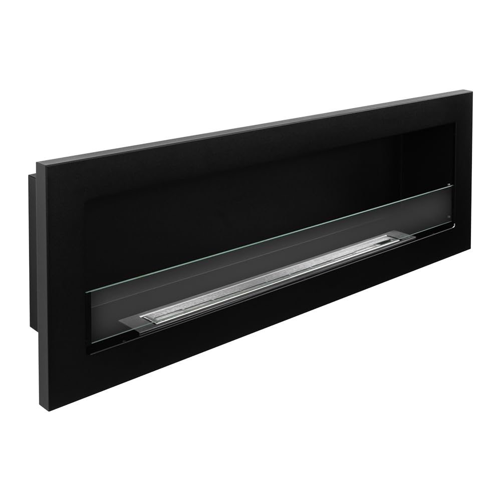 Divina Fire Camino a bioetanolo da Incasso Parete biocamino 120x40 Livorno 120 Nero