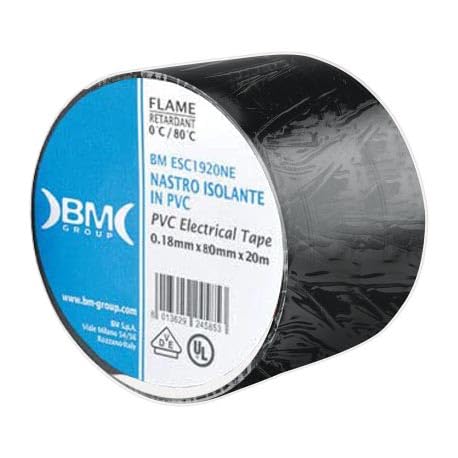 Carpe Diem Shop BM Group | 4 pz, Nastro Isolante in PVC Eletrical Tape Nero Extra Large 0.15mm x 50mm x 25m