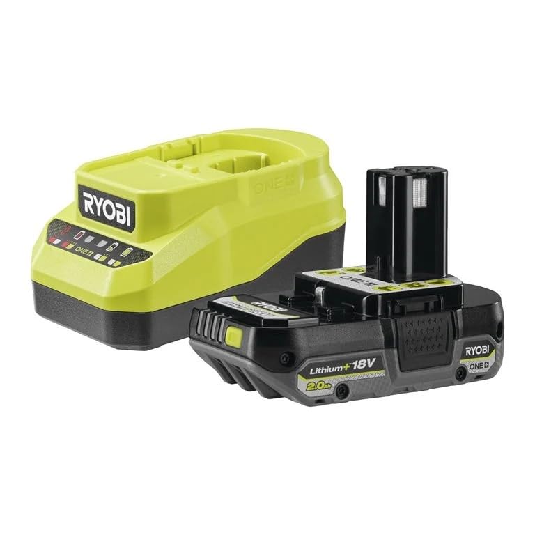 Batteria RYOBI 18V One+ 2.0Ah LithiumPlus - 1 caricatore rapido 2.0Ah RC18120A-120C