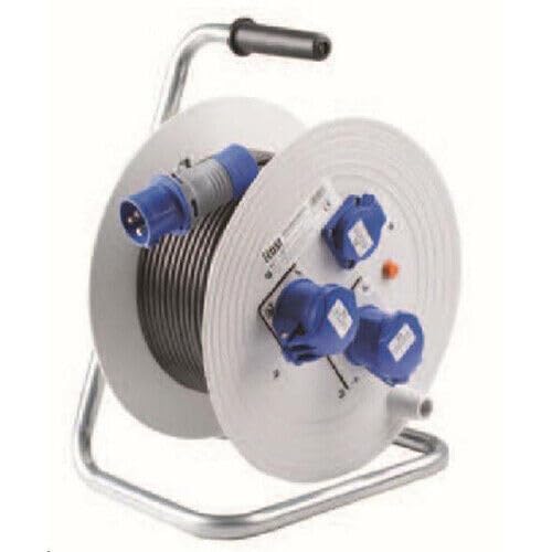 ROSI PRNP93255S ECO Cable Reel 25 Meters with 3 Industrial Sockets 230V 3G2.5 IP4 H07RNF