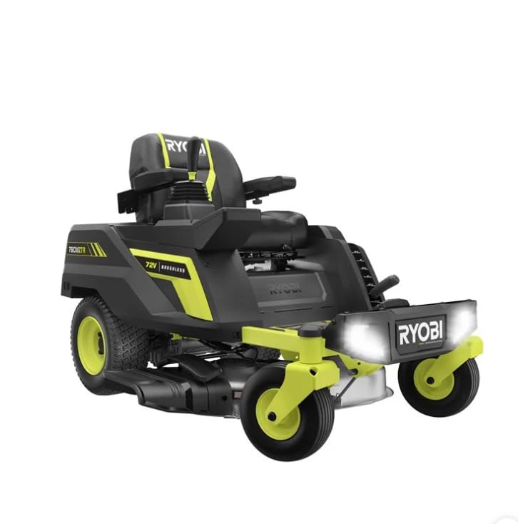 RY72ZTRX76-210 Ryobi Brushless Battery-Powered Lawn Tractor 72V | Zero Turn Lawnmower with 2 10Ah Batteries Supplied | Range of Action: 4000m2