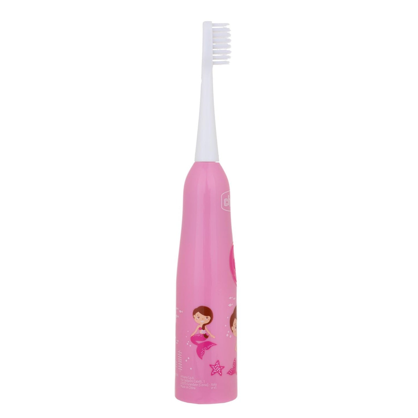 Chicco Spazzolino Elettrico Bambini, Setole Morbide, Delicato Sulle Gengive, Con Batterie Sostituibili E Testina Di Ricambio, Rosa, 3 Mesi+
