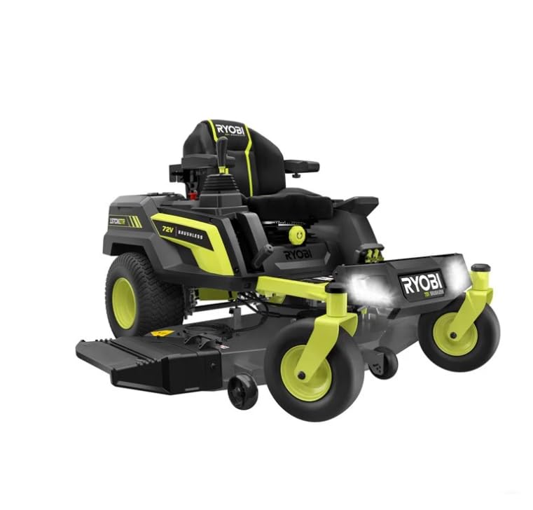 RY72ZTRX137-310 Tondeuse à gazon sans balais à batterie 72 V | Tondeuse à gazon zéro braquage avec 3 batteries 10 Ah fournies | Portée d'action : 12 000 m2