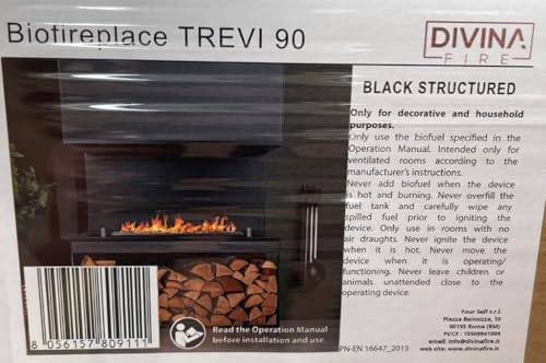 Divina Fire Camino a bioetanolo da Incasso Trifacciale biocamino a 3 Lati Aperti 90x45 Trevi 90