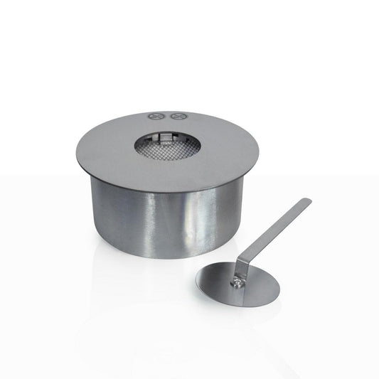 Divina Fire Bruciatore Tondo per Camino a bioetanolo biocamino Inox 2,5 lt d.25 cm