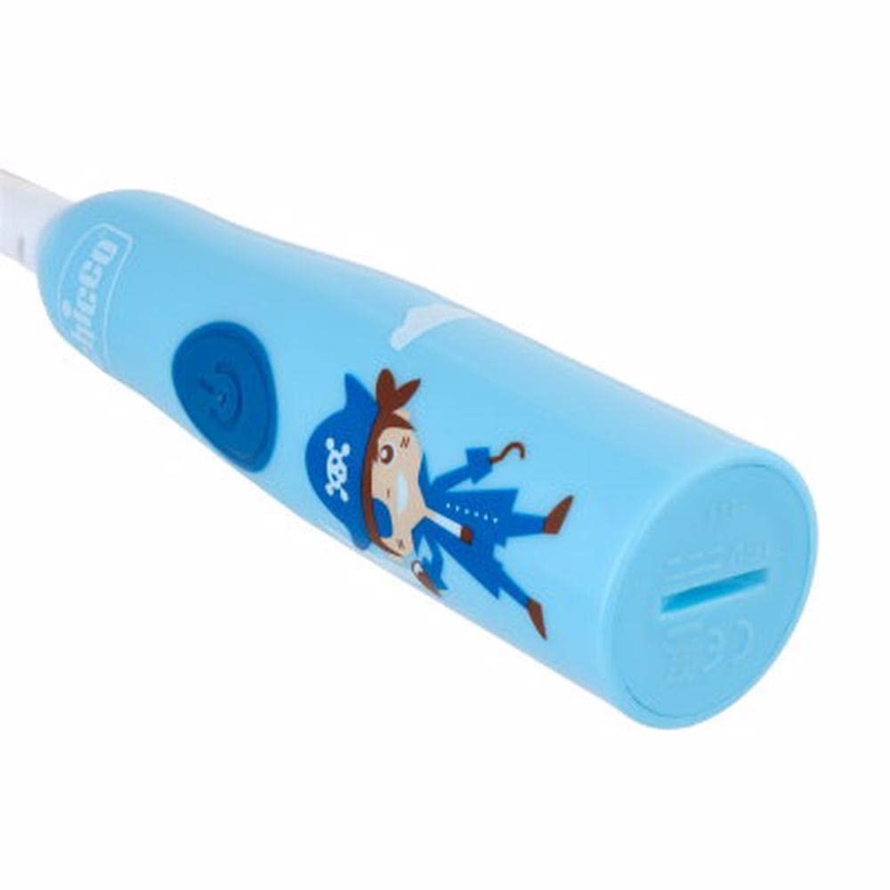 Chicco Spazzolino Elettrico Bambini, Setole Morbide, Delicato Sulle Gengive, Con Batterie Sostituibili E Testina Di Ricambio, Azzurro, 3 Mesi+
