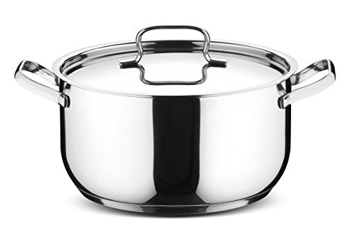 Lagostina Set of Induction, Gas and Oven Cookware in 18/10 Stainless Steel, 13 Pieces, Triple Layer Lagoseal Plus Bottom, Cookware Set with 4 Saucepans, 2 Saucepans, 4 Lids, 3 Kitchen Utensils