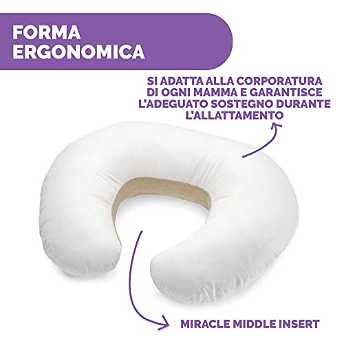 Chicco Boppy Supporto Allattamento anche conosciuto come cuscino per Neonati 0+ Mesi, Forma Ergonomica con Mamma e Bambino, Neonato al Seno col Biberon