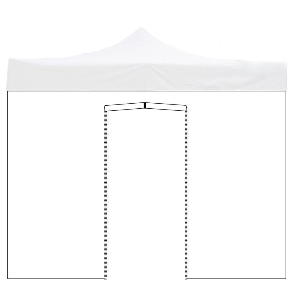 Telo laterale 3x2m bianco impermeabile con porta avvolgibile per gazebo richiudibile MARKET-PRO