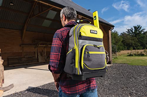 RYOBI - Zaino (32 x 47 x 16,5 cm) Capacità: 20 kg - Materiale della borsa: poliestere 600 denari - Materiale delle tasche: poliestere 1680 denari - Base rinforzata e impermeabile - RSSBP1