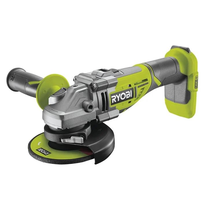 Ryobi R18AG7-0 Smerigliatrice Angolare Brushless a Batteria 18V ONE+, Batteria Non Inclusa, Diametro Disco 125mm