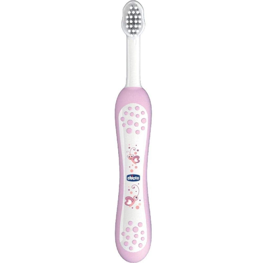 Chicco Set Dentale per Bambini, L'Astuccio Contiene Un Dentifricio 12 Mesi + e Uno Spazzolino, Oral Care, Rosa, 6 Mesi+