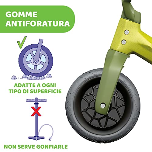 Chicco Balance Bike Eco+, Bici Bambini da 18 mesi a 3 anni (Fino a 25 kg), Bicicletta Senza Pedali per l'Equilibrio, Manubrio e Sellino Ergonomici, Ruote Antiforatura, 80% Plastica Riciclata
