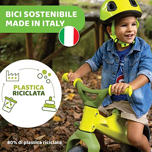 Chicco Balance Bike Eco+, Bici Bambini da 18 mesi a 3 anni (Fino a 25 kg), Bicicletta Senza Pedali per l'Equilibrio, Manubrio e Sellino Ergonomici, Ruote Antiforatura, 80% Plastica Riciclata