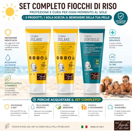 Fiocchi di Riso Crema Solare SPF 50+ con Ceramidi, 100ml
