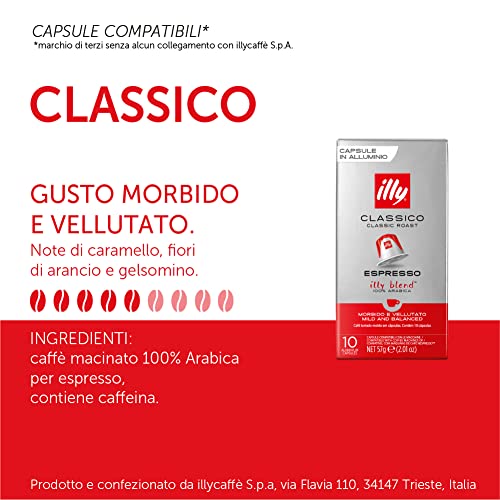 illy Caffè Tostato CLASSICO in Capsule Compatibili* - 10 confezioni da 10 capsule (100 capsule)