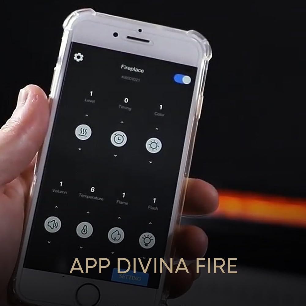 Divina Fire Bruciatore a bioetanolo Smart App Inserto Automatico da Incasso Slim 100