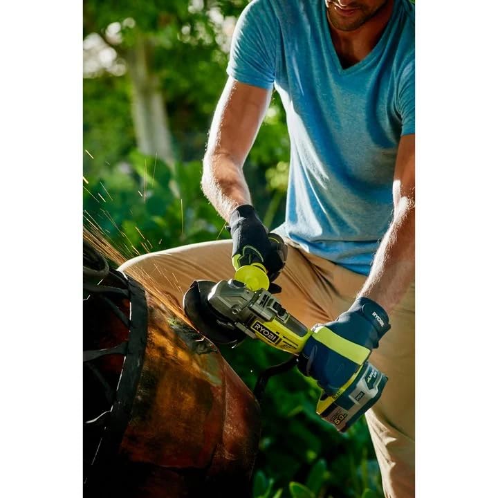 Ryobi R18AG7-0 Smerigliatrice Angolare Brushless a Batteria 18V ONE+, Batteria Non Inclusa, Diametro Disco 125mm